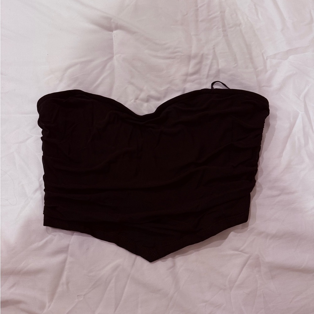 SHEIN Black Zippered Corset Top